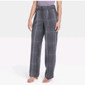 Brand New Target Women's Black Plaid Wide Leg Pants